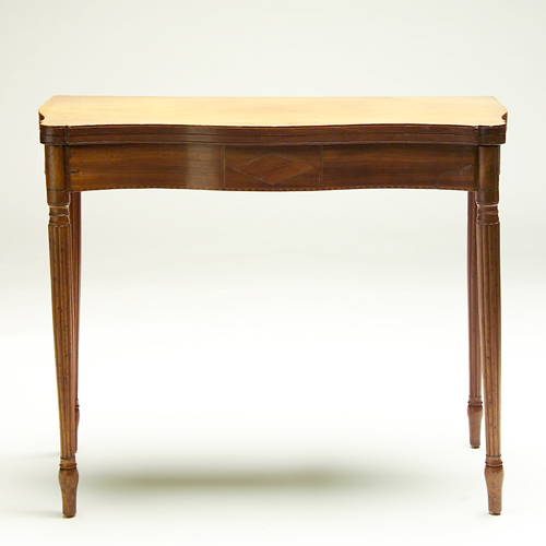 Appraisal: American th c mahogany carved table with serpentine front and