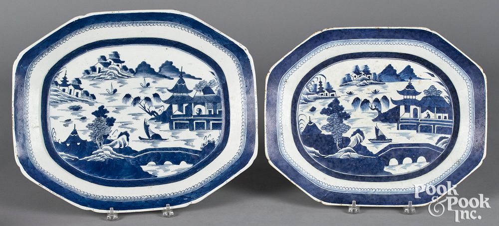 Appraisal: Two Chinese export porcelain Canton platters Two Chinese export porcelain