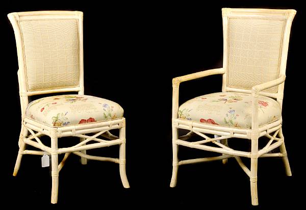 Appraisal: A set of four McGuire chairs comprising two armchairs and