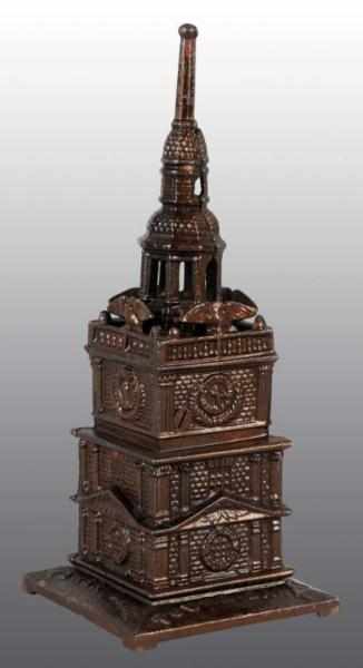 Appraisal: Cast Iron Tower Still Bank Description All original Condition Near