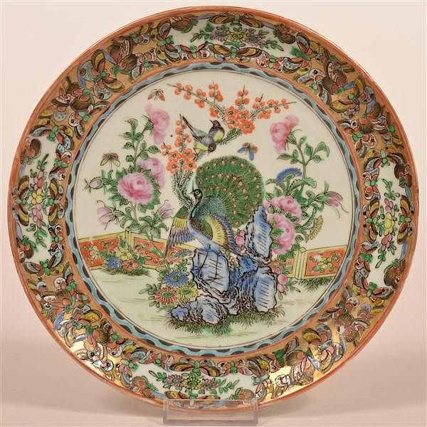 Appraisal: Famille Rose Oriental Export Porcelain Plate Famille Rose Oriental Export