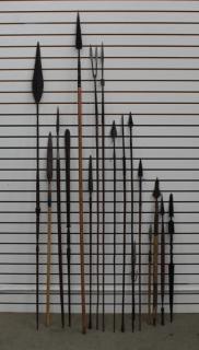 Appraisal: Large Collection of Metal Tipped Tribal Spears Approx items in