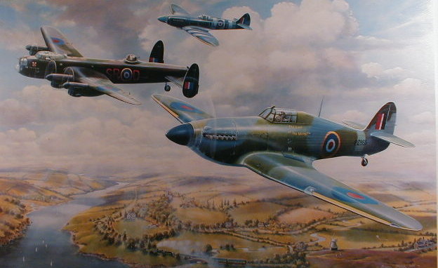 Appraisal: Battle of Britain Memorial Flight Signed coloured print bearing the