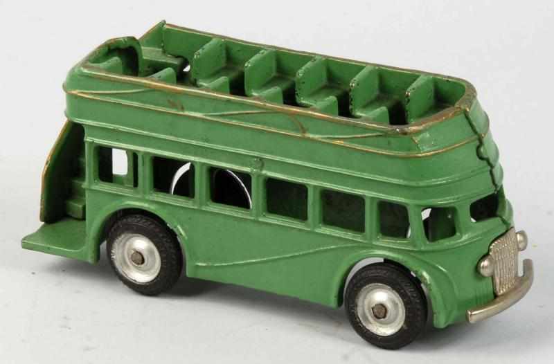 Appraisal: Cast Iron Arcade Double Decker City Bus Toy Description American