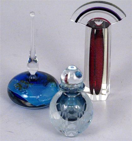 Appraisal: Late th Century Three perfume bottles One of compressed spherical