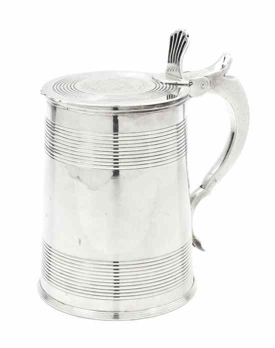 Appraisal: A George III Silver Tankard John Emes London having a