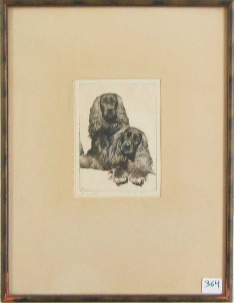 Appraisal: MORGAN DENNIS ETCHING United States - Jack Jill two Cocker