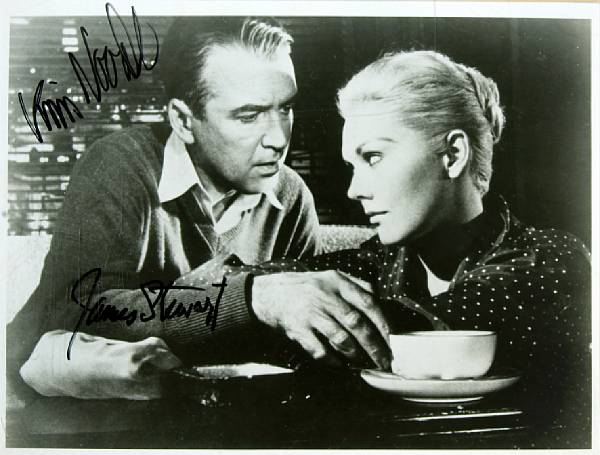 Appraisal: A James Stewart and Kim Novak signed black and white