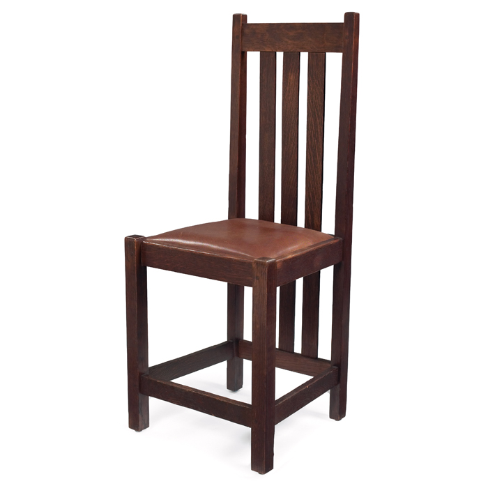 Appraisal: Stickley Brothers side chair Prairie School influence tall-back form with