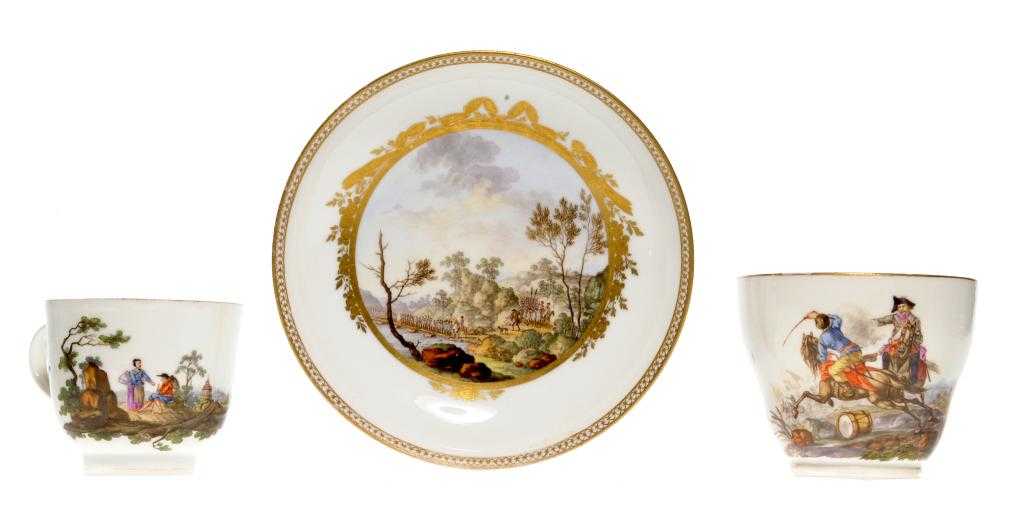 Appraisal: A MEISSEN COFFEE CUP AND A LATER MEISSEN OGEE COFFEE