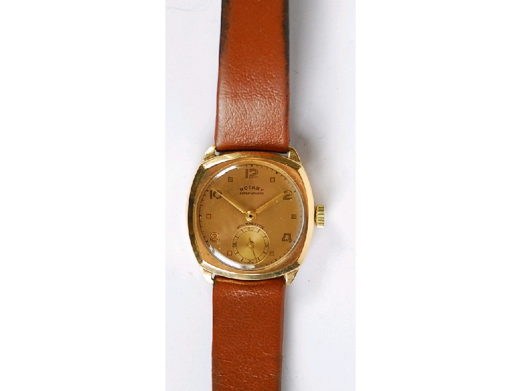 Appraisal: GENT'S ROTARY SUPER-SPORTS SWISS ct GOLD WRIST WATCH with gold