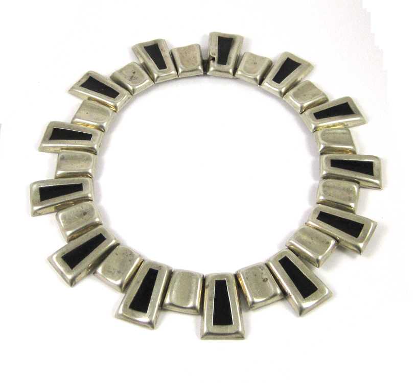 Appraisal: TAXCO STERLING SILVER LINK NECKLACE measuring approximately inches in length