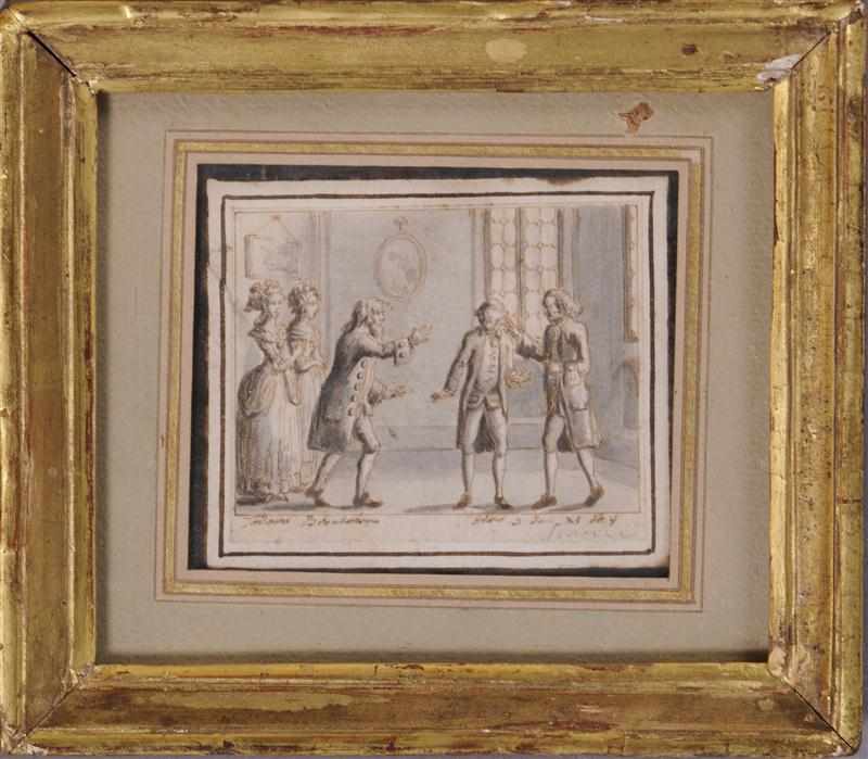 Appraisal: CONTINENTAL SCHOOL THREE OLD MASTER DRAWINGS Ink and wash Largest