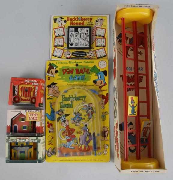 Appraisal: Lot of Hanna-Barbera Character Toy Items Description Includes puzzle pinball