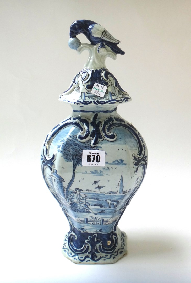 Appraisal: A pair of th century Dutch Delft blue and white