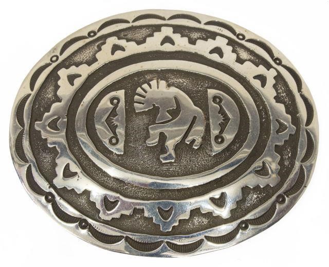 Appraisal: Native American sterling silver belt buckle hallmarked BK Beatrice Kee