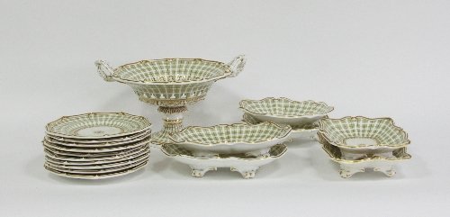 Appraisal: A mid th Century Davenport dessert service grey white and