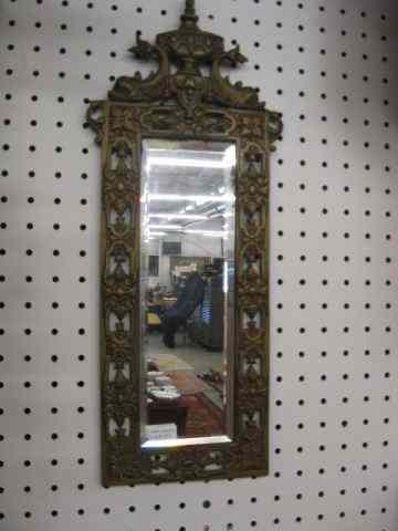 Appraisal: Victorian Brass Mirror fancy designs with dolphins at top ''