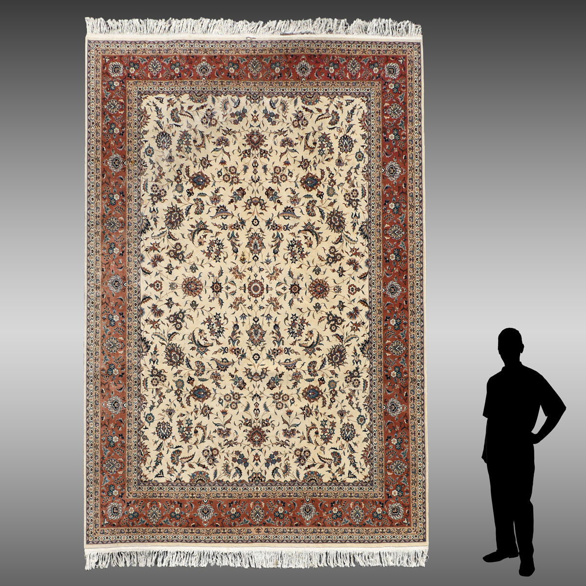 Appraisal: PERSIAN OR INDO-PERSIAN HAND KNOTTED WOOL RUG ' '' X