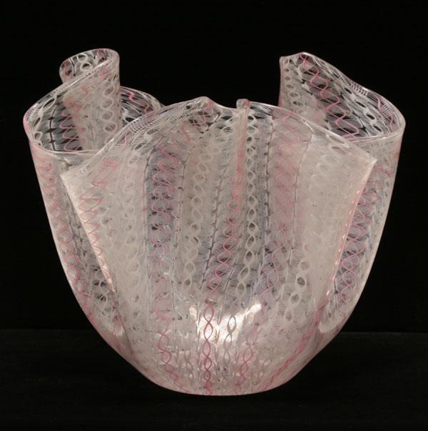 Appraisal: Venini Latticino Fazzoletto vase designed by Fulvio Bianconi c 's