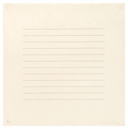 Appraisal: Agnes Martin - untitled silkscreen printed in gray signed in