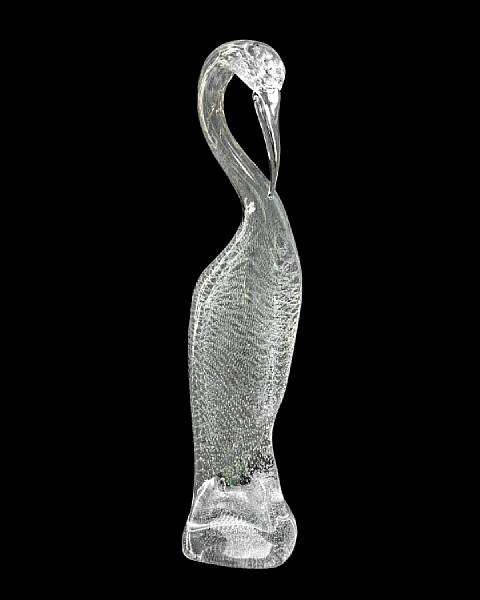 Appraisal: A Murano clear glass figure of a bird circa Zanotti