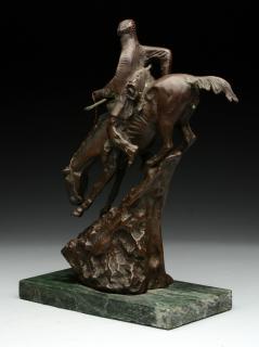 Appraisal: Remington Bronze of Mountain Man Riding Horse Signed Frederick Remington