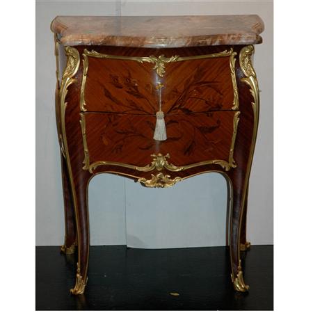 Appraisal: Louis XV Style Gilt-Bronze Mounted Marquetry Inlaid Mahogany Petit Commode