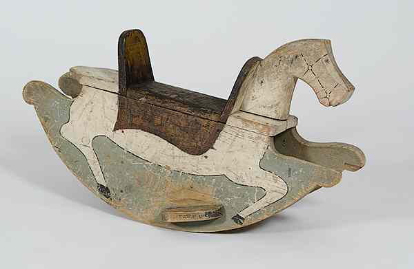 Appraisal: Wooden Rocking Horse Early th century a painted wooden rocking