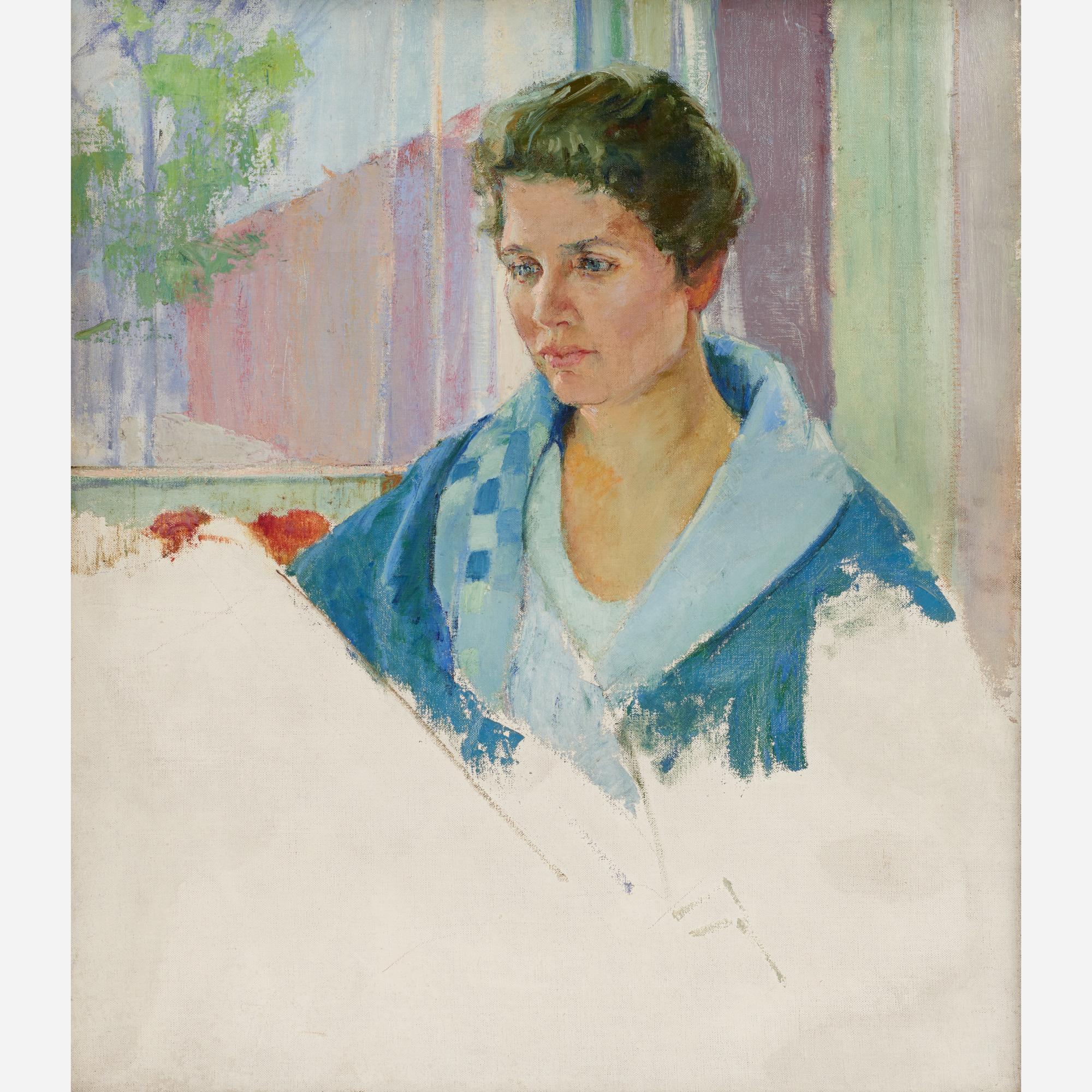 Appraisal: AGNES MILLEN RICHMOND SELF-PORTRAIT OIL ON CANVAS Agnes Millen Richmond