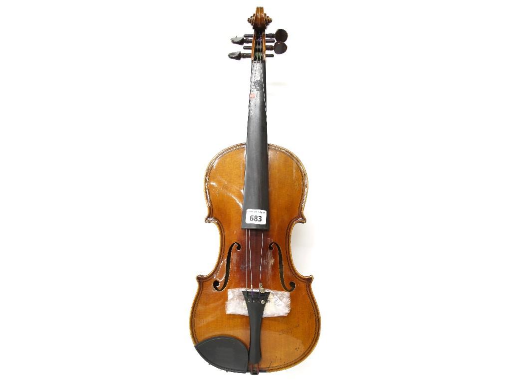 Appraisal: Early th century Austrian Maggini copy violin labelled A Osmanek