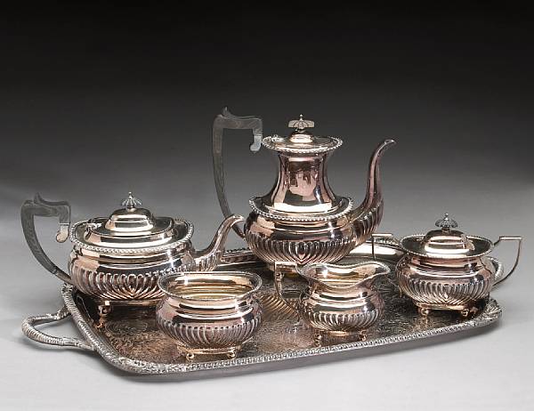 Appraisal: SilverProperty of various owners Comprising English five piece tea and