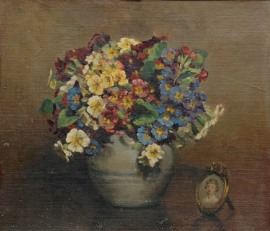 Appraisal: Violet McInnes - Still Life with Pansies oil on board