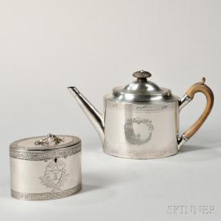 Appraisal: Two Pieces of George III Sterling Silver Tea Ware London