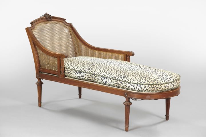 Appraisal: Louis XVI-Style Mahogany Chaise Longue mid- th century the domed