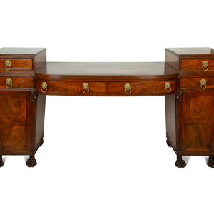 Appraisal: A Regency Style Mahogany Sideboard th Century Height x width