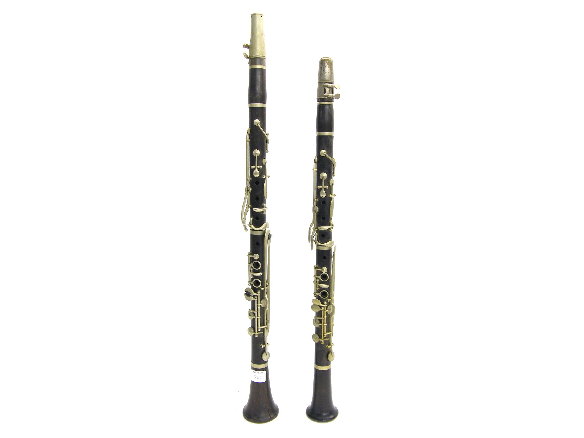 Appraisal: Rosewood and nickel mounted clarinet by and stamped Rudall Carte