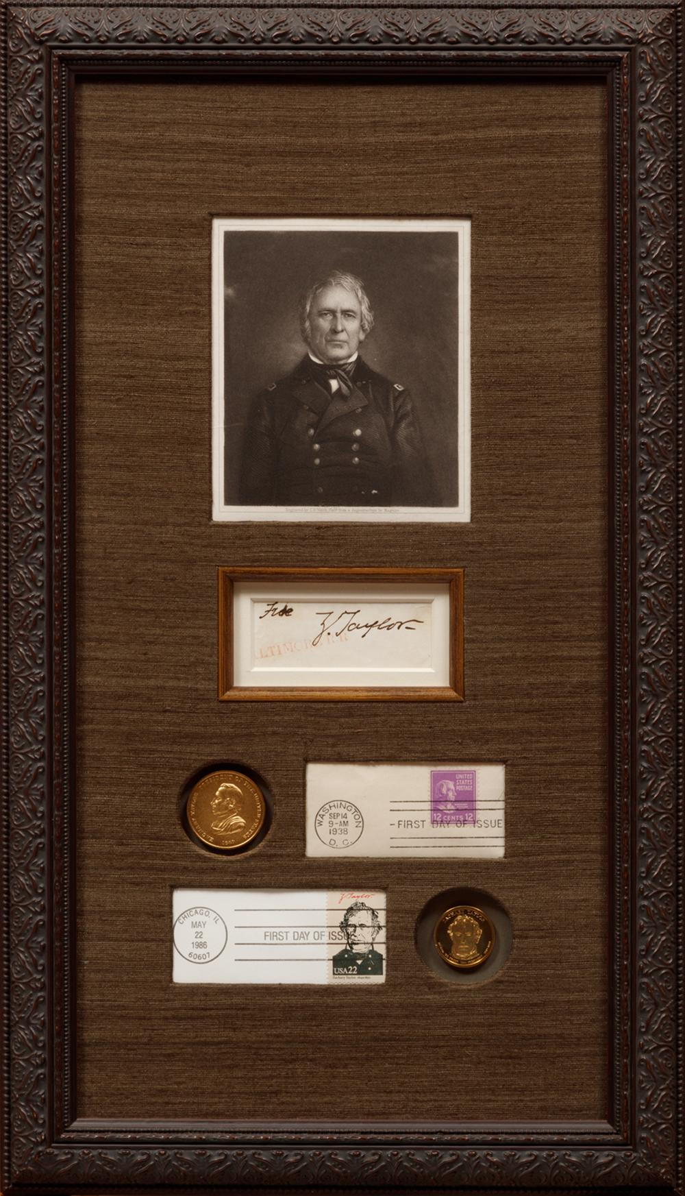 Appraisal: Zachary Taylor th US President - shadowbox presentation incl clipped