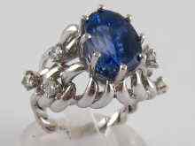 Appraisal: An carat white gold sapphire and diamond ring the fine