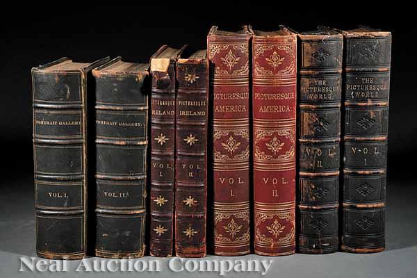 Appraisal: Leather Bindings Picturesque America vols The Picturesque World vols Picturesque