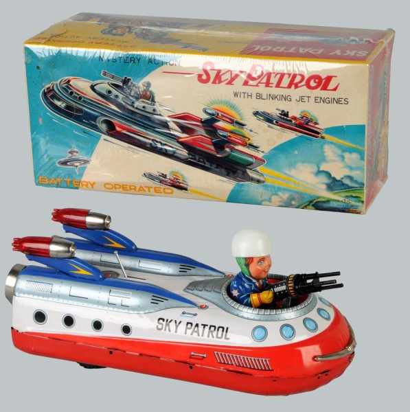 Appraisal: Tin Sky Patrol Battery-Operated Toy Description Japanese Working Made by