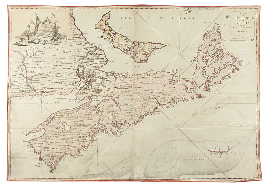 Appraisal: MONTRESOR JOHN Map of Nova Scotia or Acadia with the