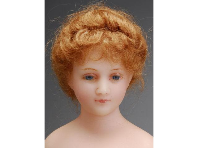 Appraisal: English Wax Portrait Lady England ca portrait-type poured wax turned