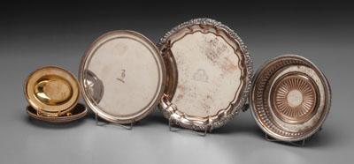 Appraisal: Seven pieces Old Sheffield plate round footed waiter shell and