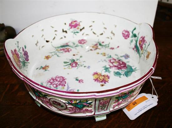 Appraisal: French faience footed centerbowl