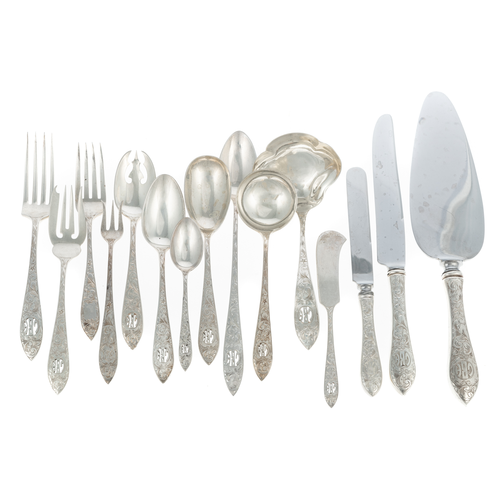 Appraisal: SCHOFIELD STERLING LORRAINE FLATWARE SERVICE Including eleven dinner knives eleven