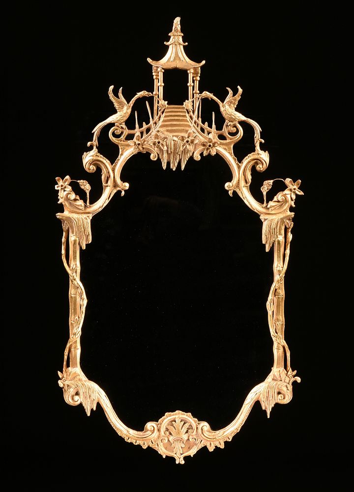 Appraisal: A GEORGE III STYLE GILTWOOD CHINOISERIE MIRROR BY D MILCH