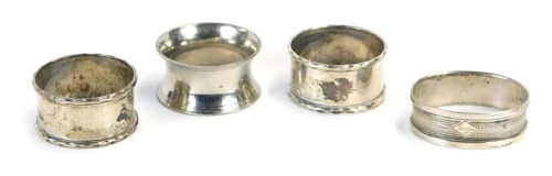 Appraisal: A pair of George V silver napkin rings Birmingham further