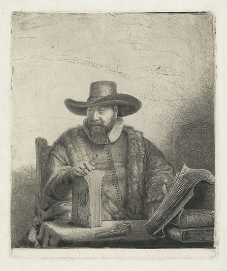 Appraisal: REMBRANDT VAN RIJN Cornelis Claesz Anslo Preacher Etching and drypoint