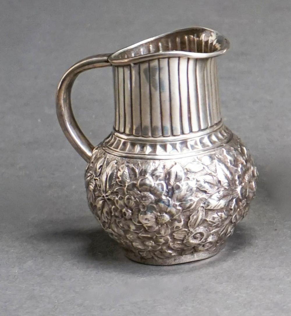 Appraisal: GEORGE W SHIEBLER CO STERLING SILVER FLORAL EMBOSSED AND REEDED